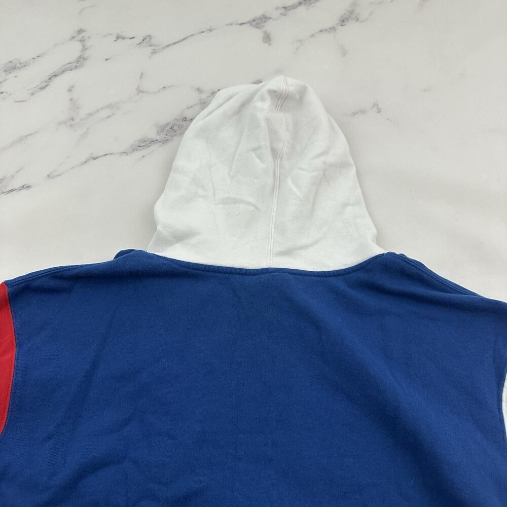 Disneyland Mens Color Block Hoodie Sweatshirt Size M Blue Red Mickey Pullover - Picture 9 of 12
